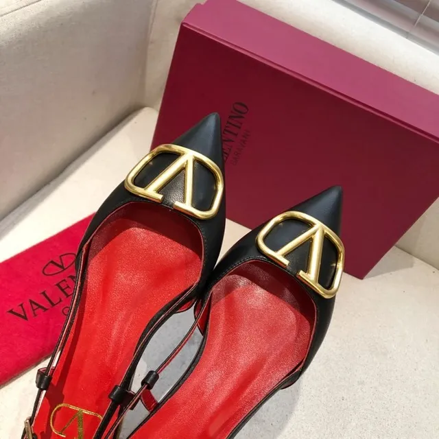 Valentino खुला नुकीला अंगूठा स्लिंगबैक बैलेट फ्लैट्स 5