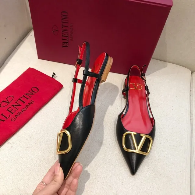 Valentino खुला नुकीला अंगूठा स्लिंगबैक बैलेट फ्लैट्स 7