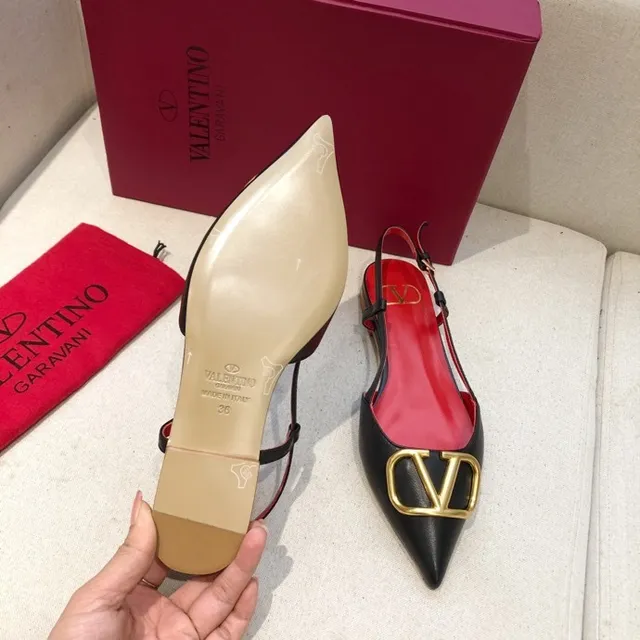 Valentino खुला नुकीला अंगूठा स्लिंगबैक बैलेट फ्लैट्स 8