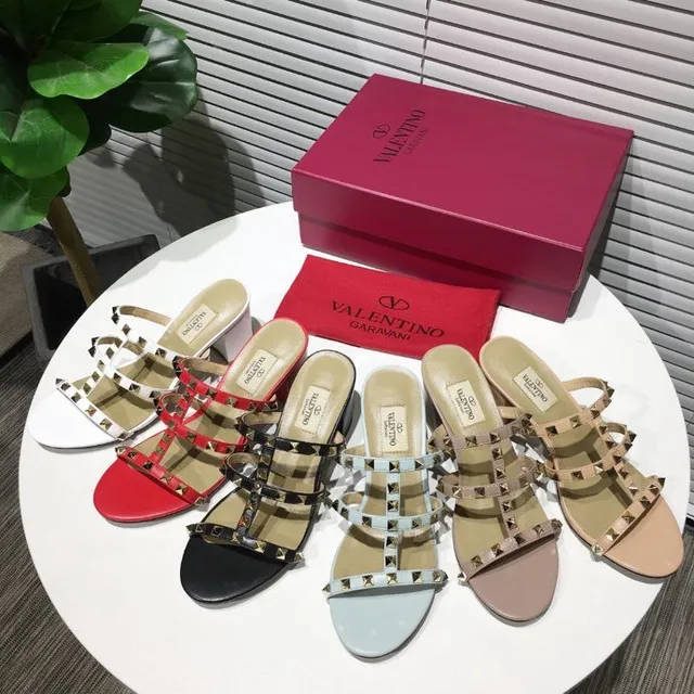 Valentino Rockstud Sandalias Gladiator de Tacón Bloque Negro con Tachuelas de Triple Correa 6