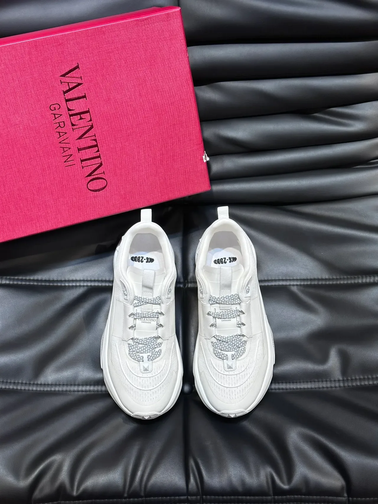Valentino Rockstud White Silver Sole Hardware Chunky Sneakers 5
