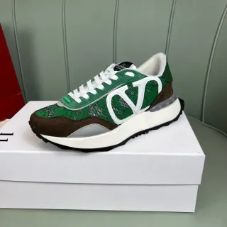 Valentino VLogo Runner हरी भूरी लेस प्रिंट लाइफस्टाइल स्नीकर