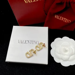 Valentino VLTN Pavé-Crystal Gold-Tone জ্যামিতিক স্টাড ইয়ারিংস