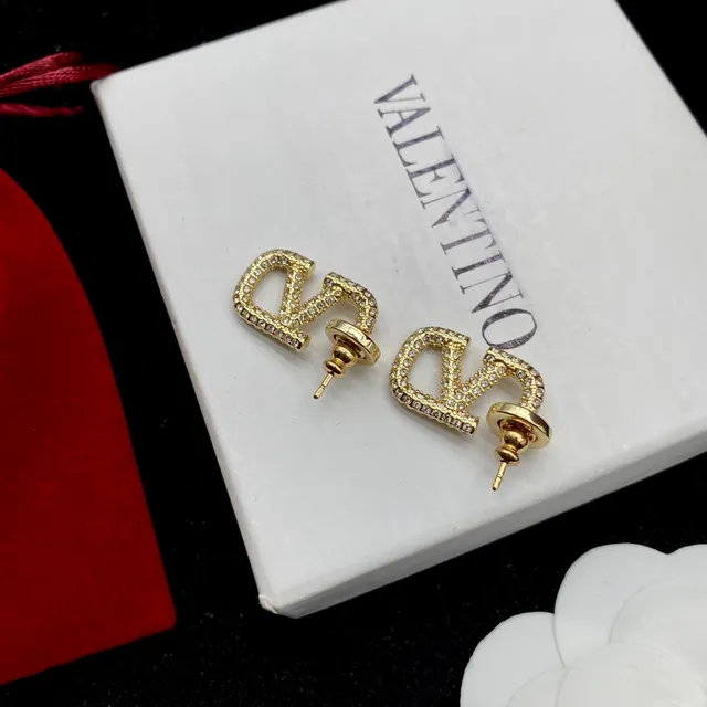 Valentino VLTN Pavé-Crystal Gold-Tone Geometric Stud Earrings 6