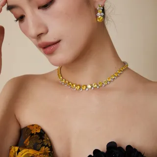 Van Cleef & Arpels 黄色白色短颈宝石项链