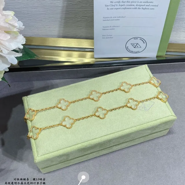 Van Cleef & Arpels Alhambra Cinco Motivos Oro y Cristal Pulsera 4