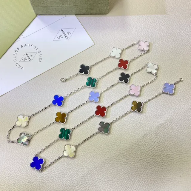Van Cleef & Arpels Alhambra Multicolor Gemstone Four-Leaf Clover Necklace 4