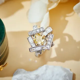 Van Cleef & Arpels Geometric Multi-Bar Fancy Yellow Diamond Ring