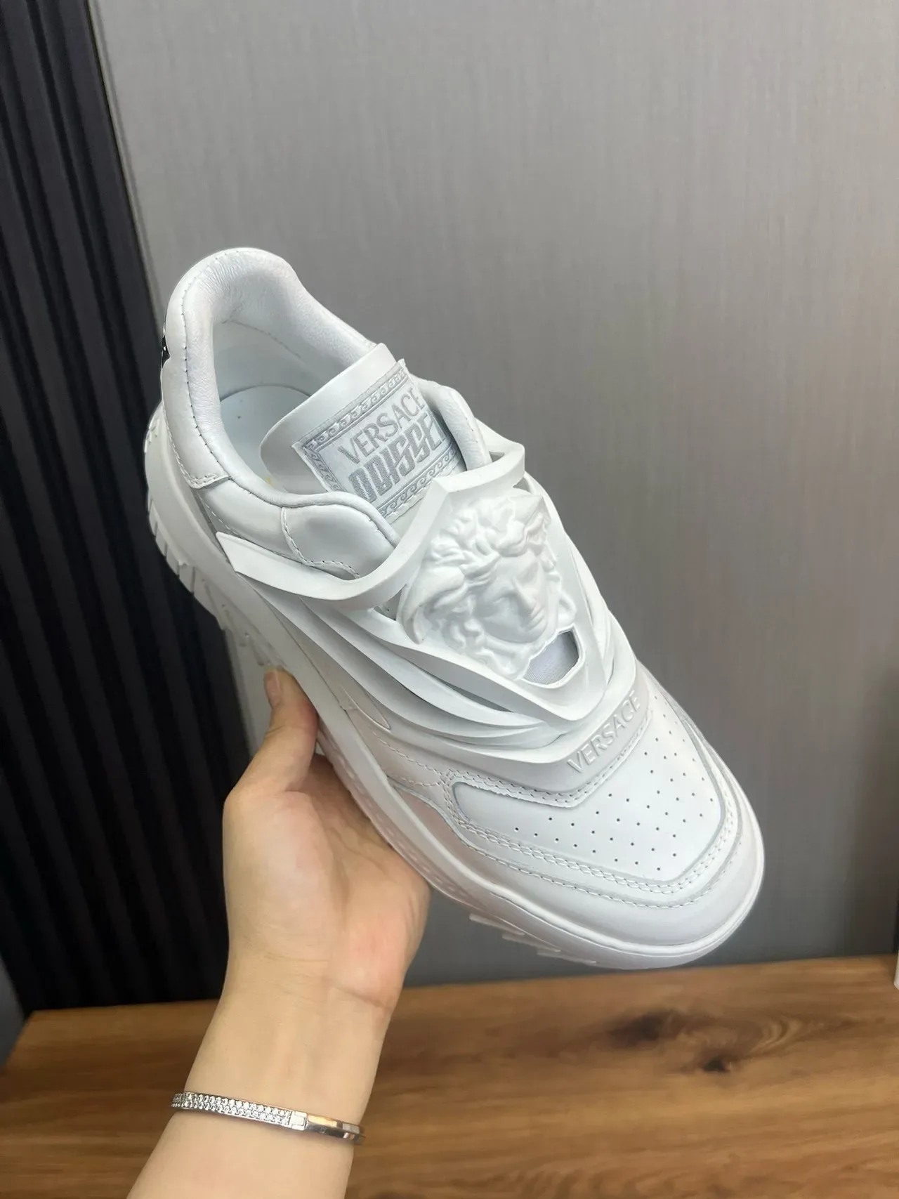 Versace Chain Reaction All-White Lifestyle Sneakers 5