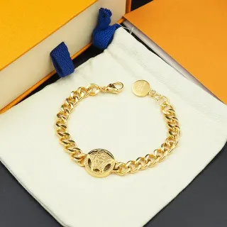 Versace Chain Reaction Medusa 金色曲链手链