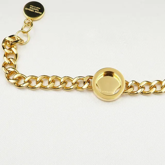 Versace Chain Reaction Medusa Gold-Tone Curb Chain Bracelet 3