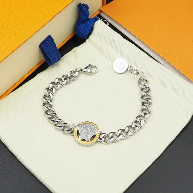 Versace Chain Reaction Medusa Gold-Tone Curb Chain Bracelet 5