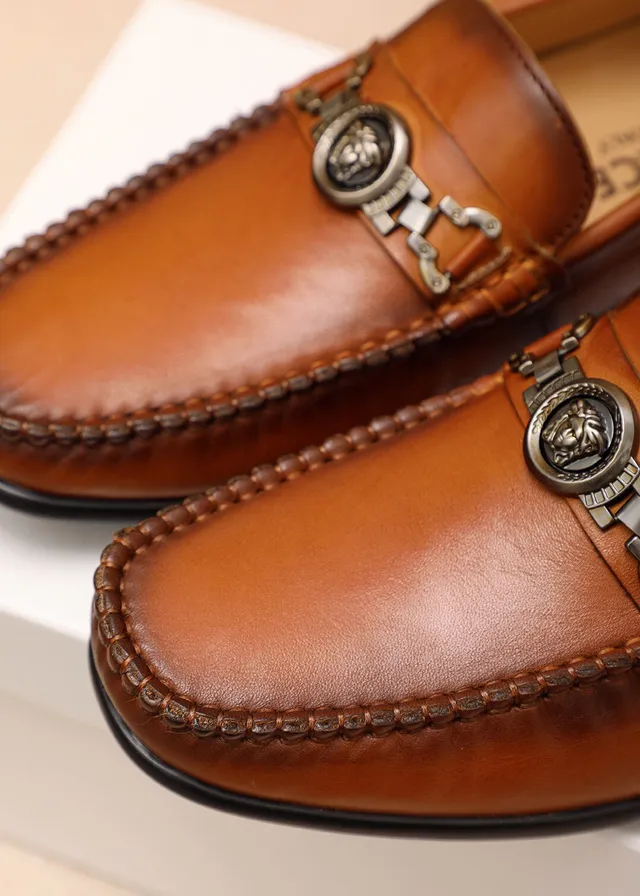 Versace Chain Reaction Medusa Head Leather Loafers 4