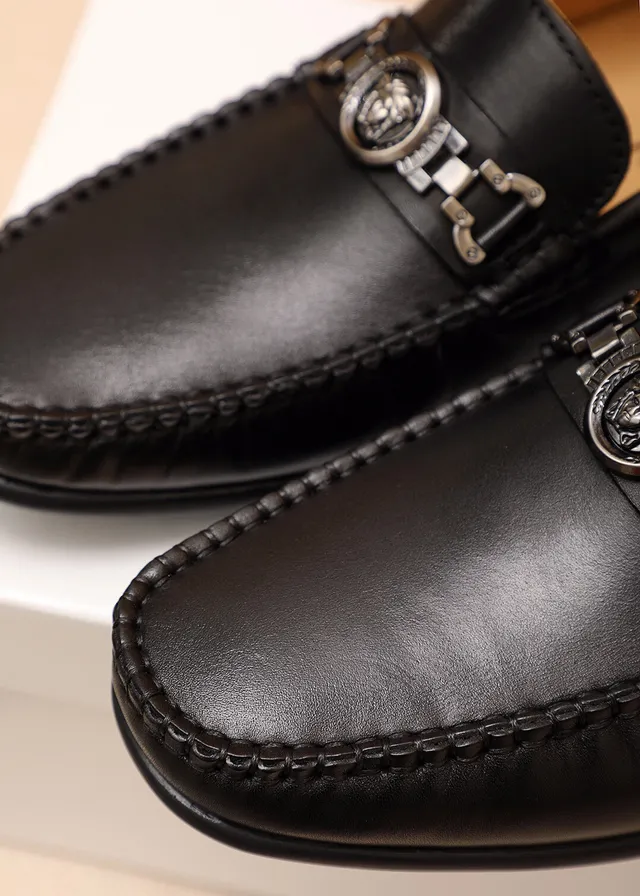 Versace Chain Reaction Medusa Head Leather Loafers 12