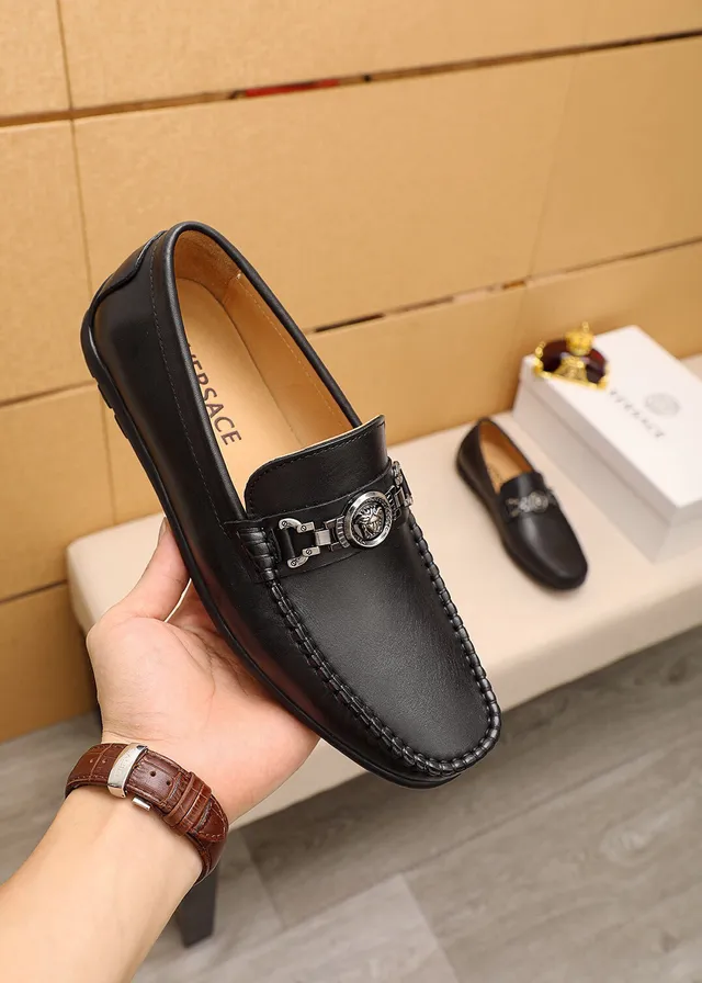Versace Chain Reaction Medusa Head Leather Loafers 14