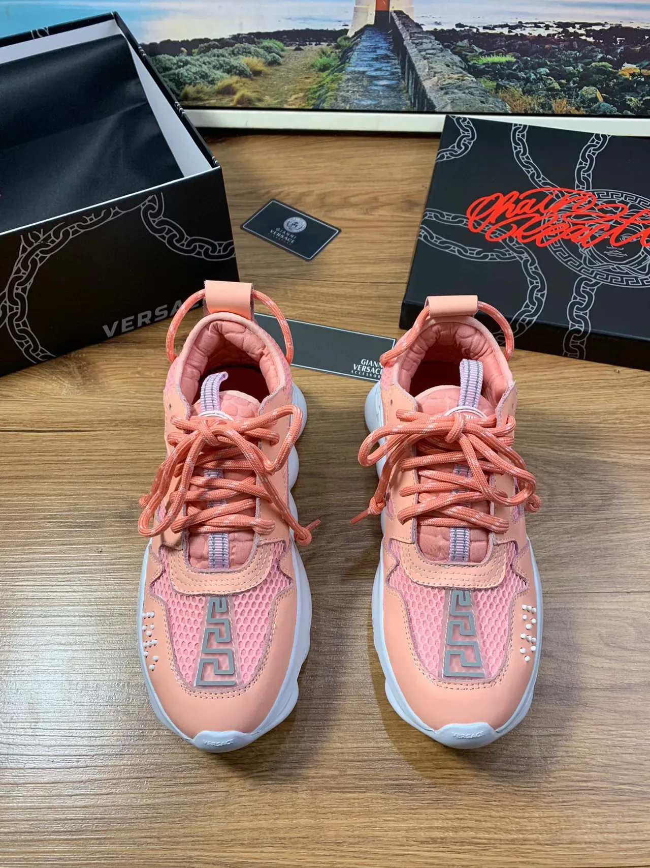 Versace Chain Reaction Peach Pink Lifestyle স্নিকার্স 9