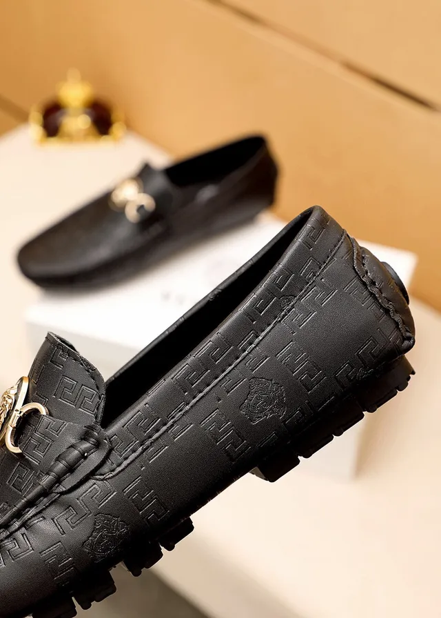 Versace Greca Medusa Horsebit Loafer Black Leather Loafers 2