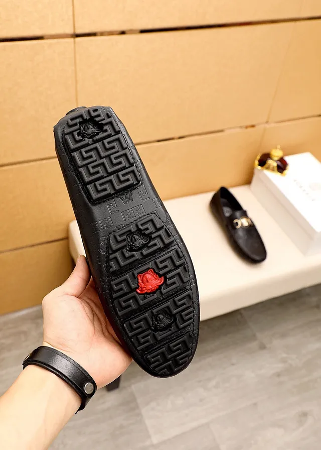 Versace Greca Medusa Horsebit Loafer Black Leather Loafers 3
