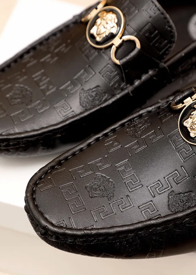 Versace Greca Medusa Horsebit Loafer Black Leather Loafers 4