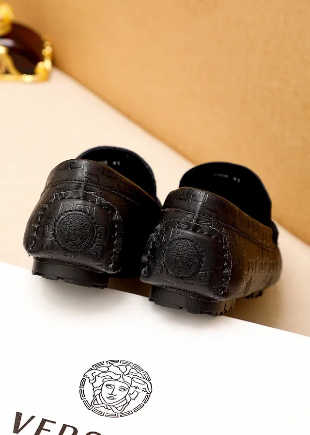 Versace Greca Medusa Horsebit Loafer Black Leather Loafers 5