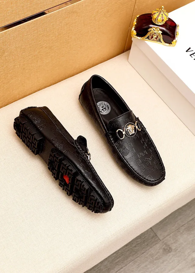 Versace Greca Medusa Horsebit Loafer Black Leather Loafers 8