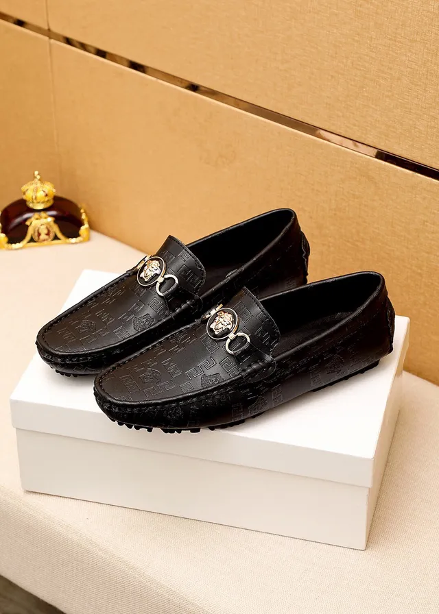 Versace Greca Medusa Horsebit Loafer Black Leather Loafers 9