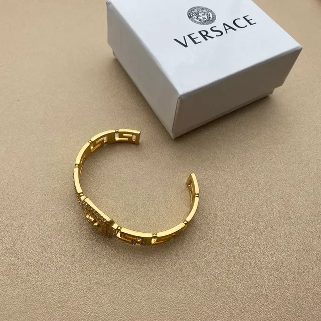 Versace Greca Odissea Crystal-Pavé Medusa Cuff Bracelet 5