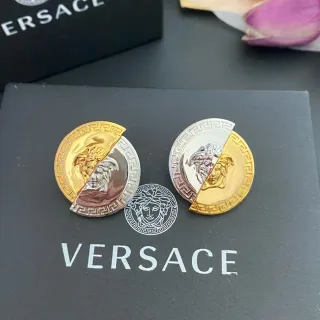 Versace Greca Odissea Gold and Silver Medusa Brooches