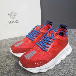 Versace Greca Odissea 红色蓝色厚底运动鞋