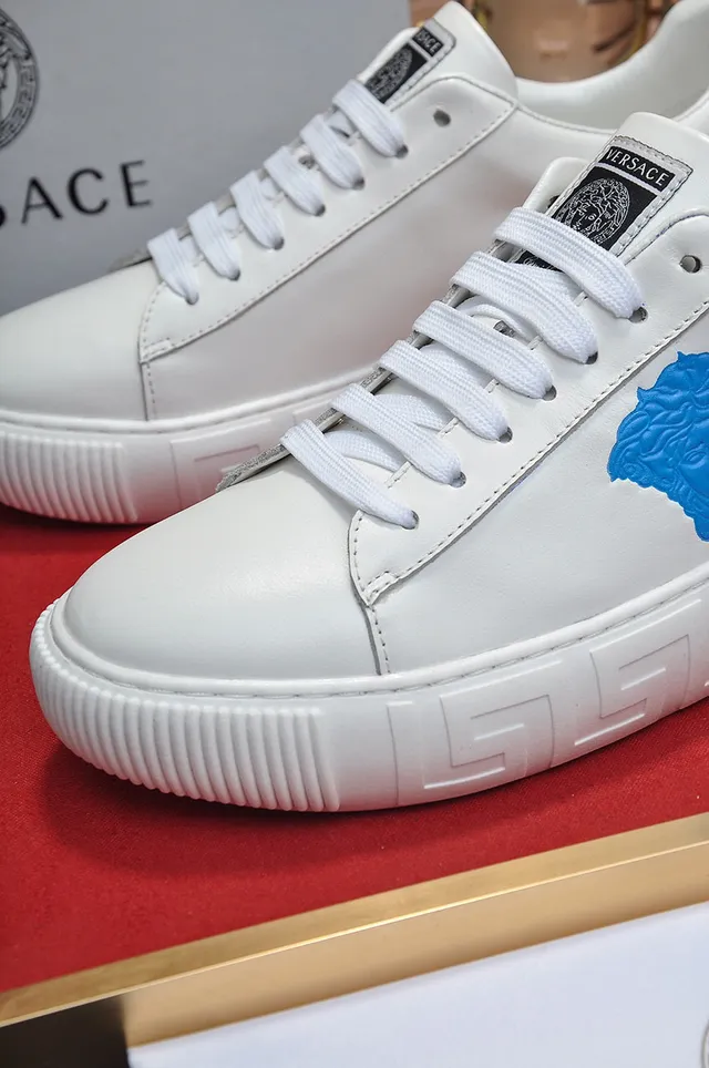 Versace Greca Odissea White and Blue Lifestyle Sneakers 3