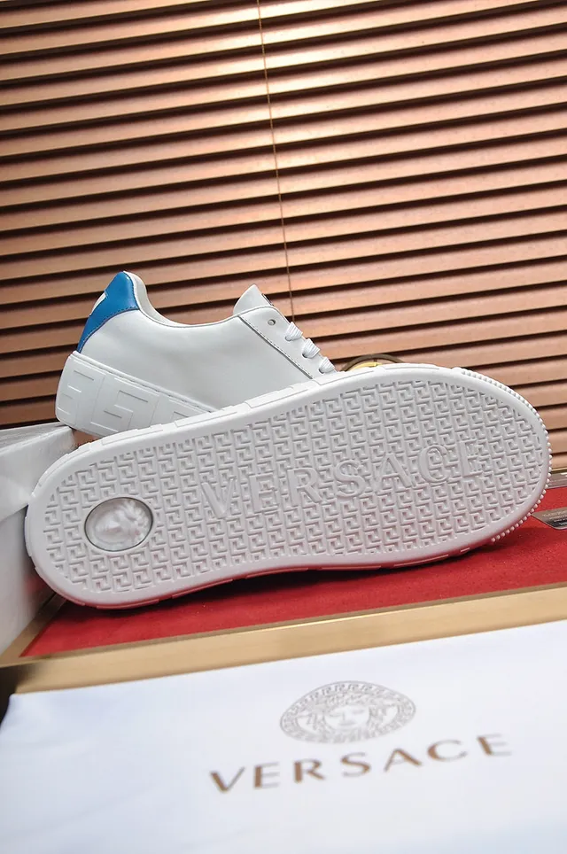 Versace Greca Odissea White and Blue Lifestyle Sneakers 4