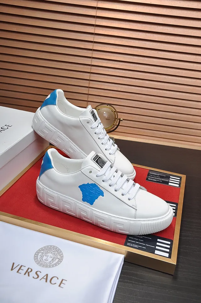 Versace Greca Odissea White and Blue Lifestyle Sneakers 5