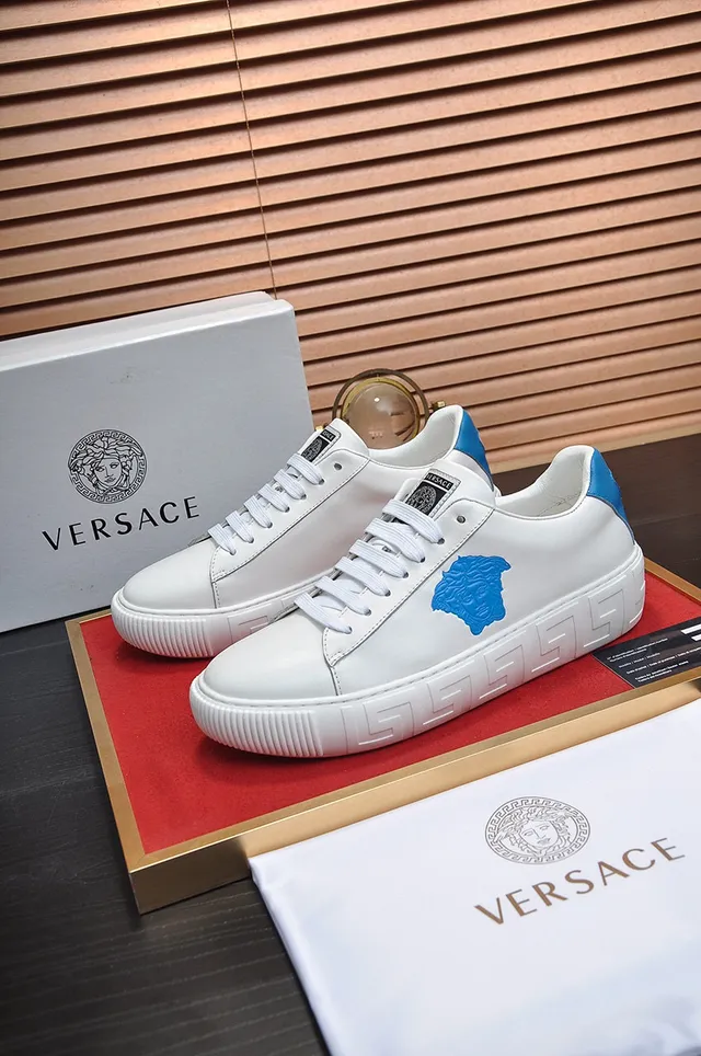 Versace Greca Odissea White and Blue Lifestyle Sneakers 7
