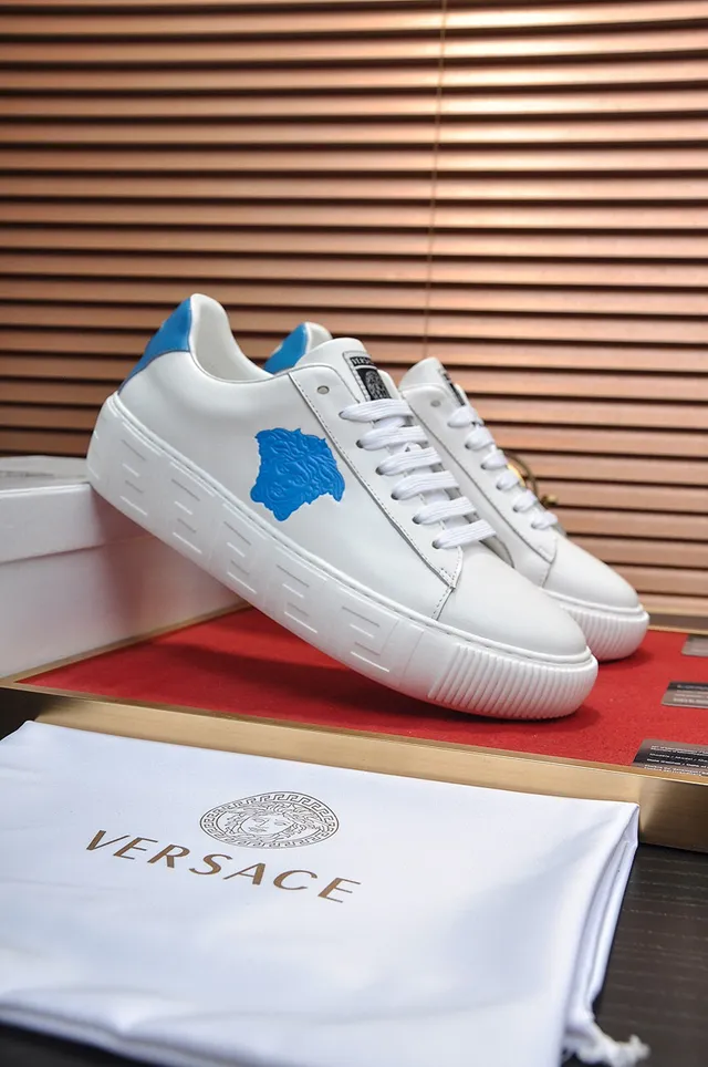 Versace Greca Odissea White and Blue Lifestyle Sneakers 8