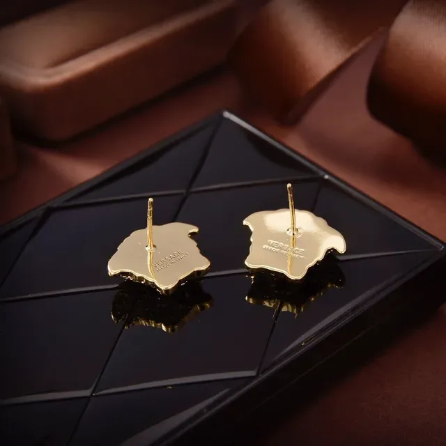 Versace Medusa Crystal-Pavé Gold-Tone Earrings 3