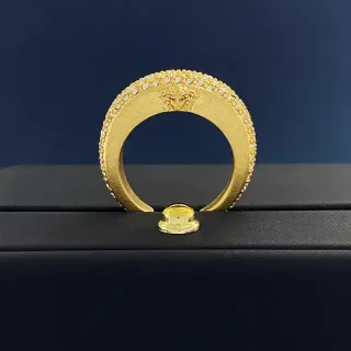 خاتم فيرساكي ميدوزا ذهبي بافيه ستون نطاق عريض