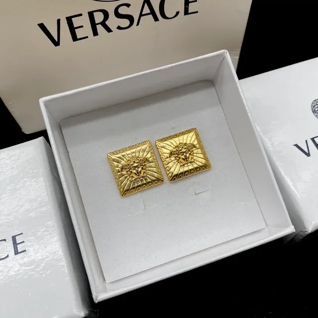 Versace Medusa Square Gold-Tone Earrings 3