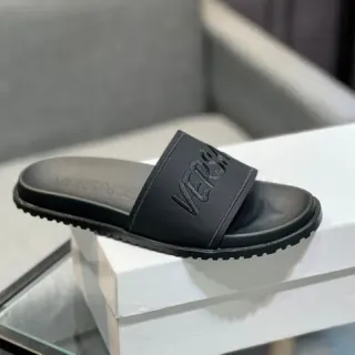 Versace Odissea 黑色模制橡胶拖鞋
