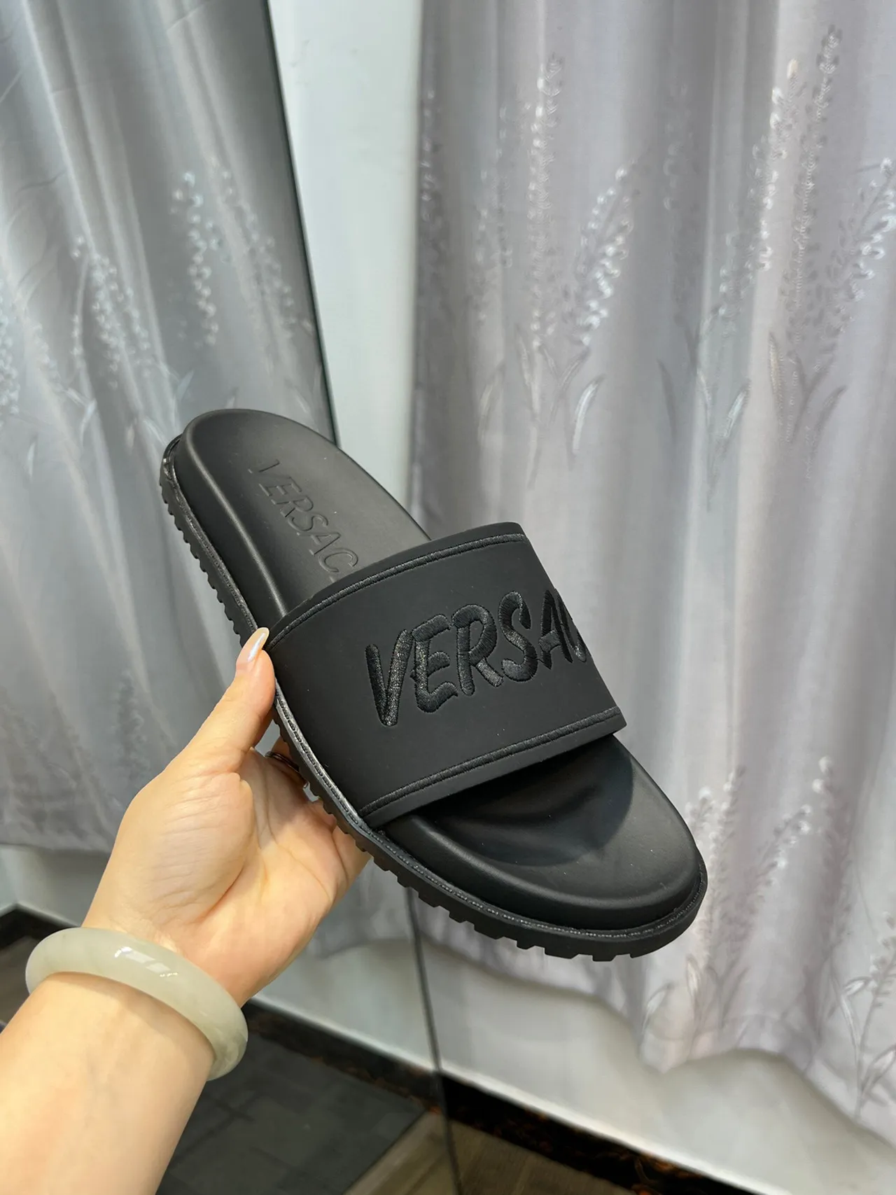 Versace Odissea Pantoufle noire en caoutchouc moulé 6