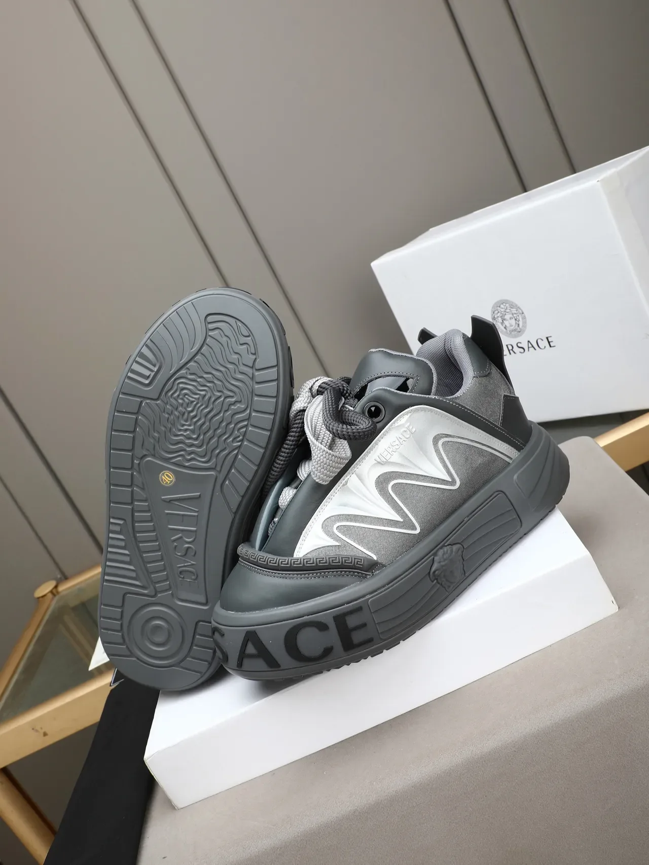Versace Odissea Gray and White Lifestyle Sneakers 4