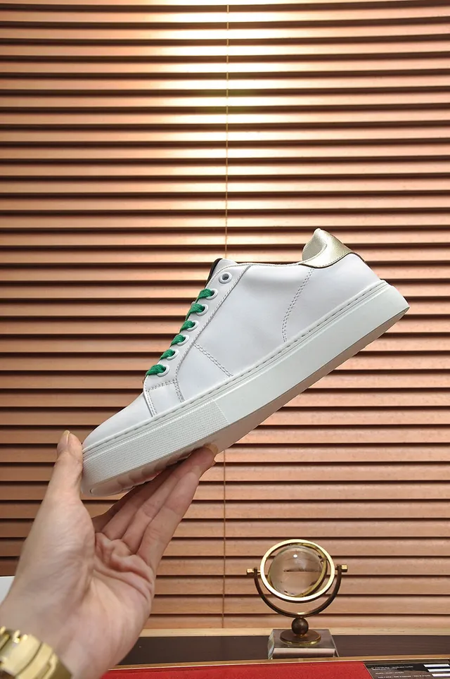 Versace White Green Leather Laces Lifestyle Sneakers 6