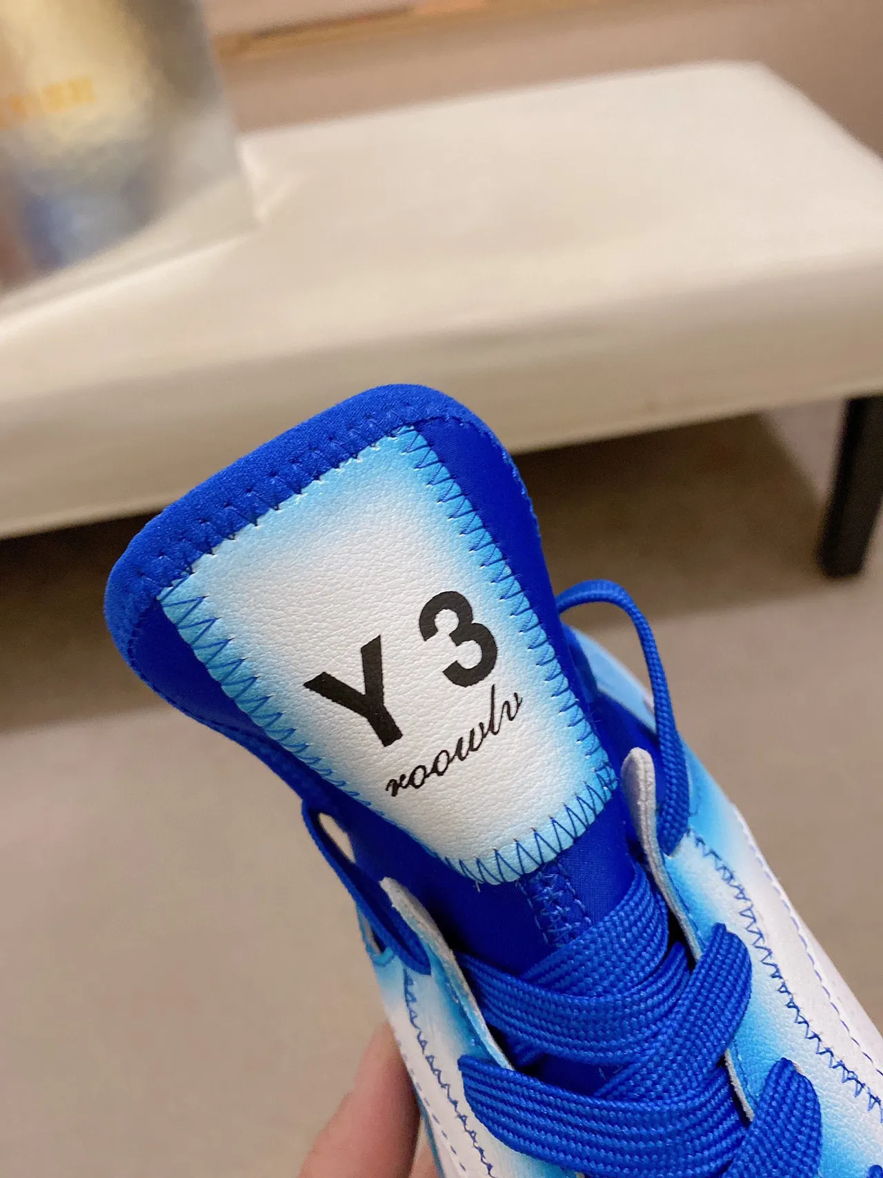 Y-3 Blue White Sculpted Sole Gradient Ombre Chunky Sneakers 5
