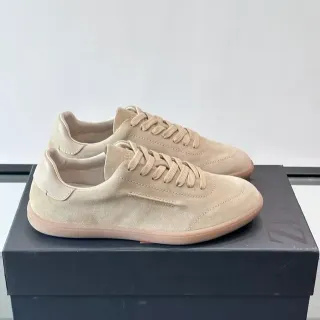 Zegna Beige Suede Low-Top Sneaker