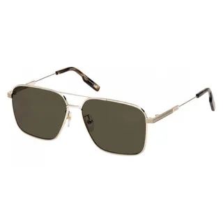 Zegna Gold Brown Rectangular Aviator Metal Sunglasses 2