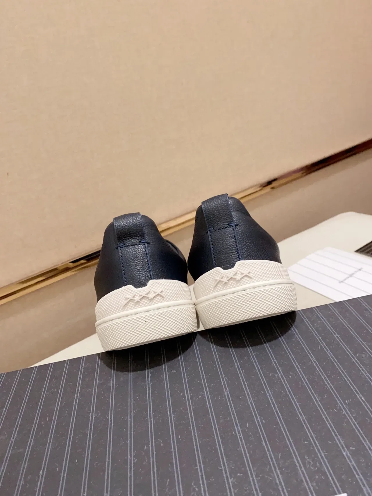 Zegna Zapatillas Slip-On Dos Tonos Navy y Azul Cuero y Ante 3