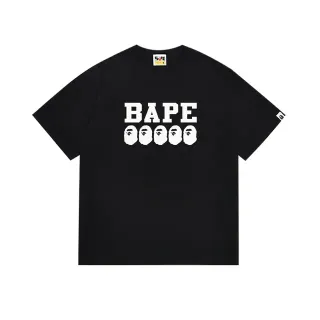 تي شيرت أسود A Bathing Ape BAPE بطبعة أربعة رؤوس قرد
