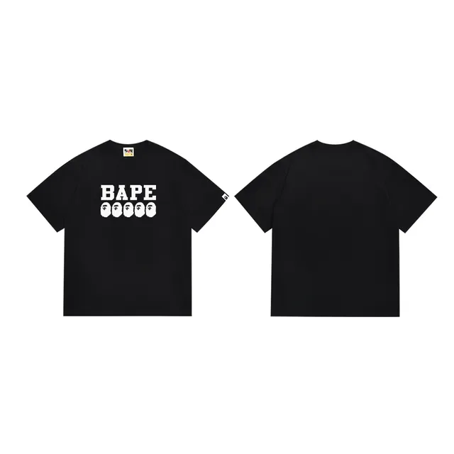 A Bathing Ape BAPE Four Ape Heads Graphic Black T-Shirt 3