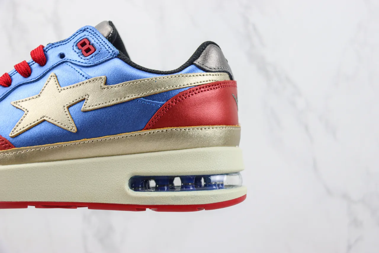 A Bathing Ape BAPE STA Star حذاء أسلوب حياة أزرق برق أحمر ذهبي 7