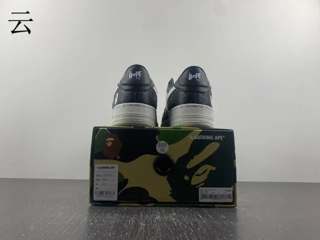 A Bathing Ape BAPE STA شعار النجم أحذية رياضية أسود رمادي أسلوب حياة 2