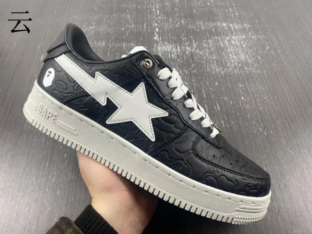 A Bathing Ape BAPE STA شعار النجم أحذية رياضية أسود رمادي أسلوب حياة 16